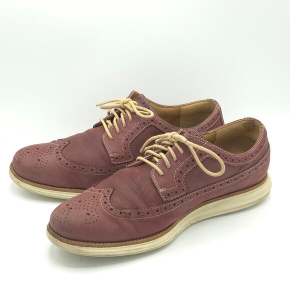 Cole Haan Men’s Lunargrand  Red Derby Shoes Wingtip Suede Sneakers size 10 main image 4